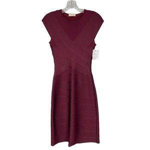 Ferramosca Womens Burgundy Knit Sheath Dress Bodycon Italy size IT 40 US Small